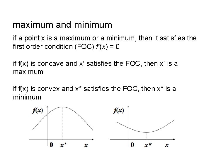 maximum and minimum if a point x is a maximum or a minimum, then