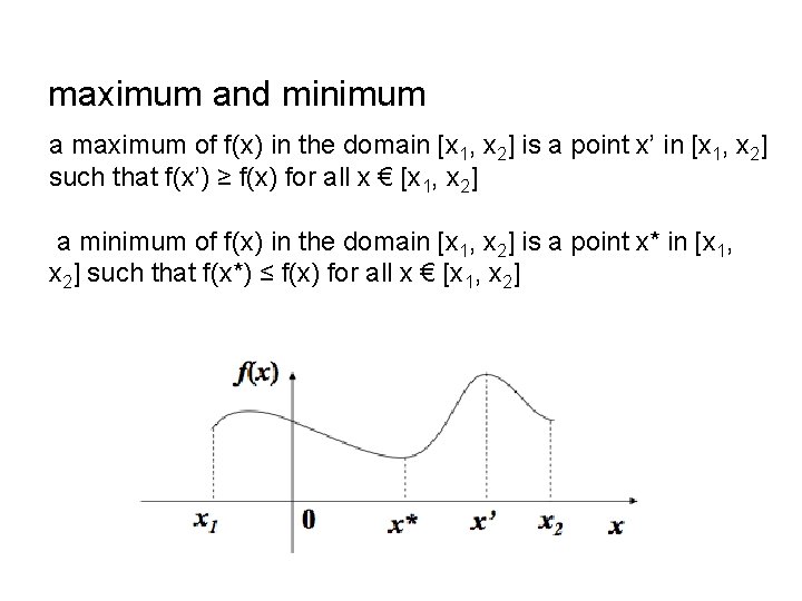 maximum and minimum a maximum of f(x) in the domain [x 1, x 2]