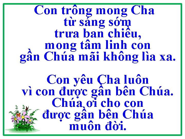 Con trông mong Cha từ sáng sớm trưa ban chiều, mong tâm linh con