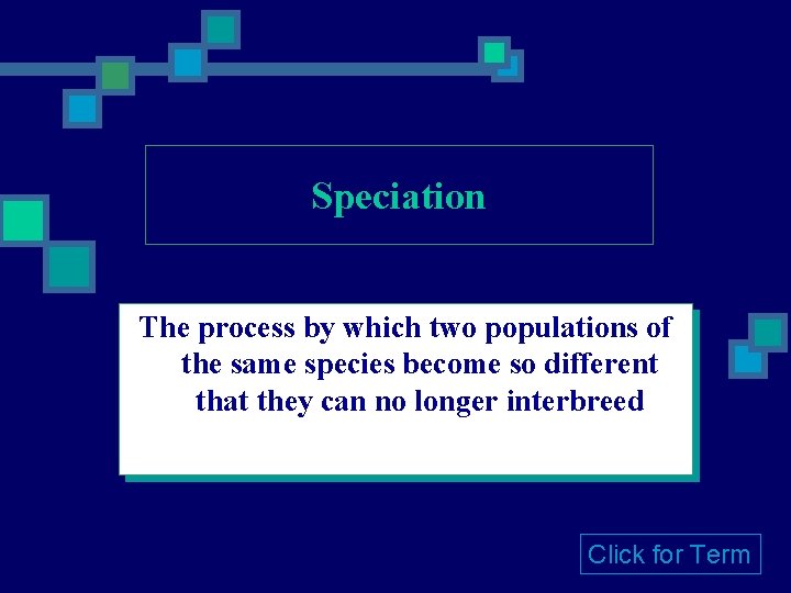 Speciation The process by which two populations of the same species become so different