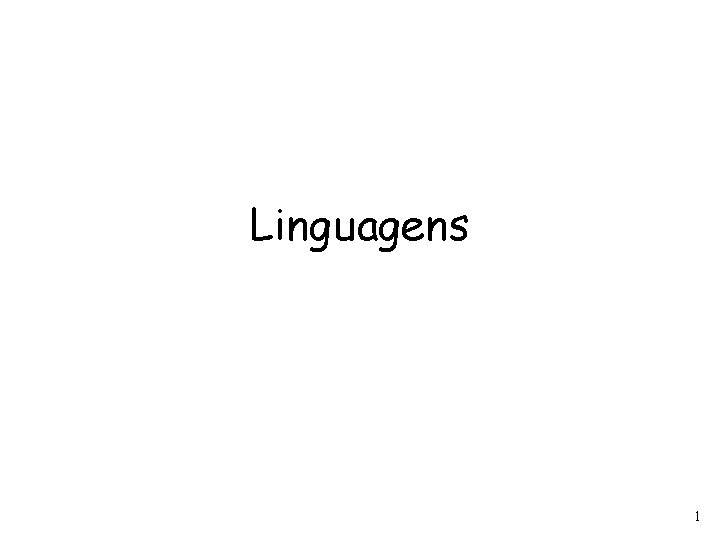 Linguagens 1 