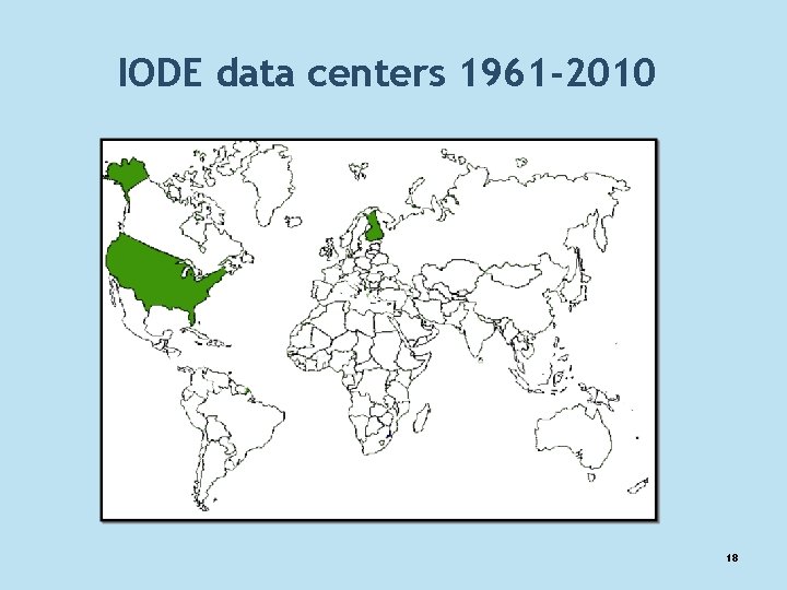 IODE data centers 1961 -2010 18 