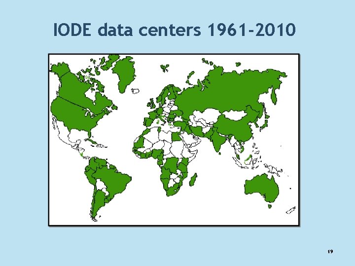 IODE data centers 1961 -2010 19 