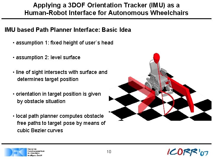 Applying a 3 DOF Orientation Tracker (IMU) as a Human-Robot Interface for Autonomous Wheelchairs