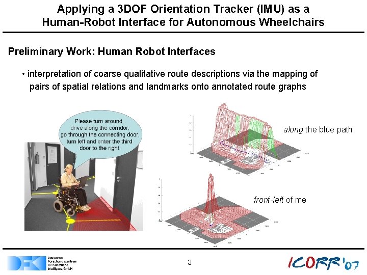 Applying a 3 DOF Orientation Tracker (IMU) as a Human-Robot Interface for Autonomous Wheelchairs