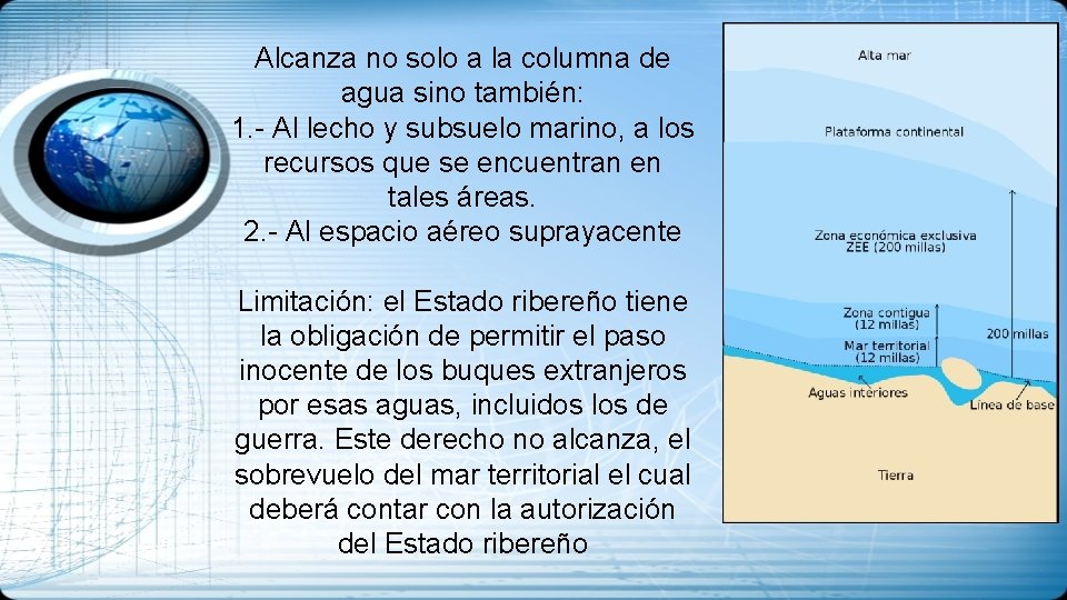 Alcanza no solo a la columna de agua sino también: 1. - Al lecho