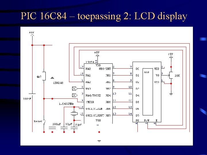 PIC 16 C 84 – toepassing 2: LCD display 