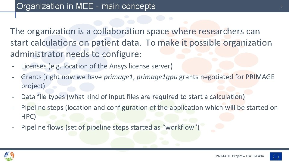 Organization in MEE - main concepts 5 The organization is a collaboration space where