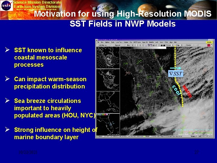 Science Mission Directorate Earth-Sun System Division National Aeronautics and Space Administration Motivation for using