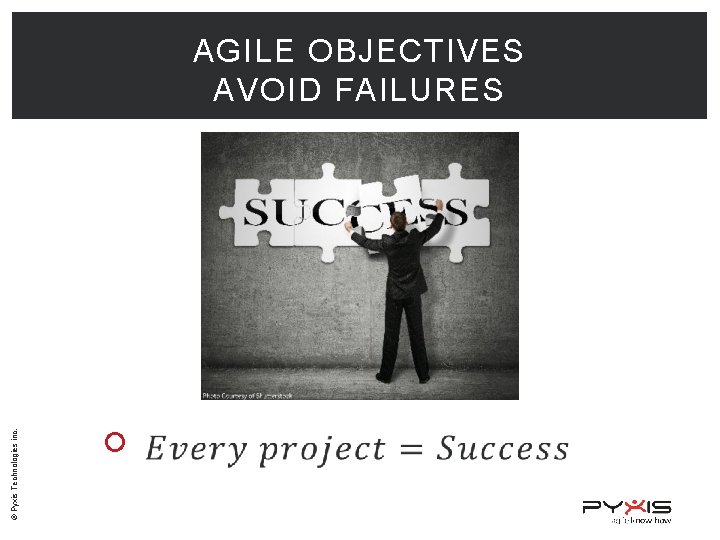 © Pyxis Technologies inc. AGILE OBJECTIVES AVOID FAILURES 