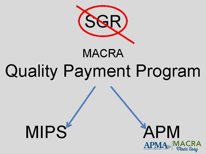 SGR MACRA Quality Payment Program MIPS APM 