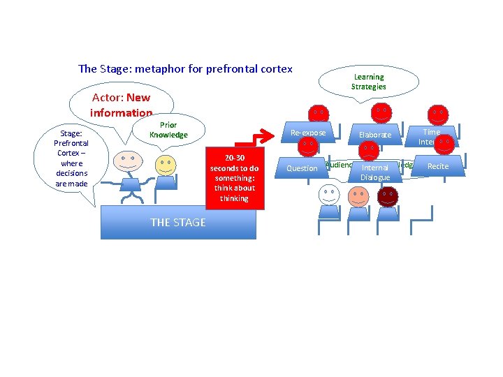 The Stage: metaphor for prefrontal cortex Actor: New information Stage: Prefrontal Cortex – where