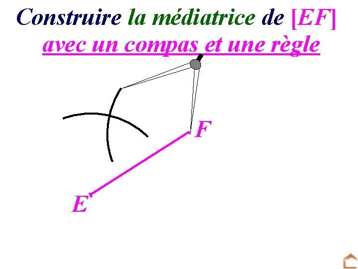 Construire la médiatrice de [EF] avec un compas et une règle F E 