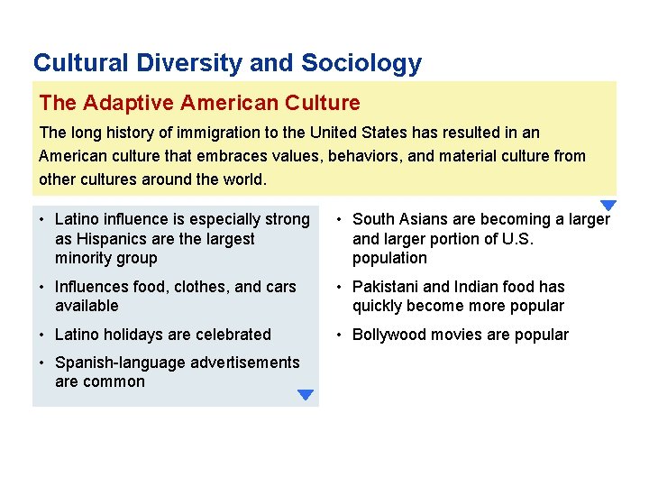 Cultural Diversity and Sociology The Adaptive American Culture The long history of immigration to