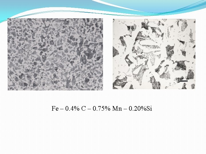 Fe – 0. 4% C – 0. 75% Mn – 0. 20%Si 