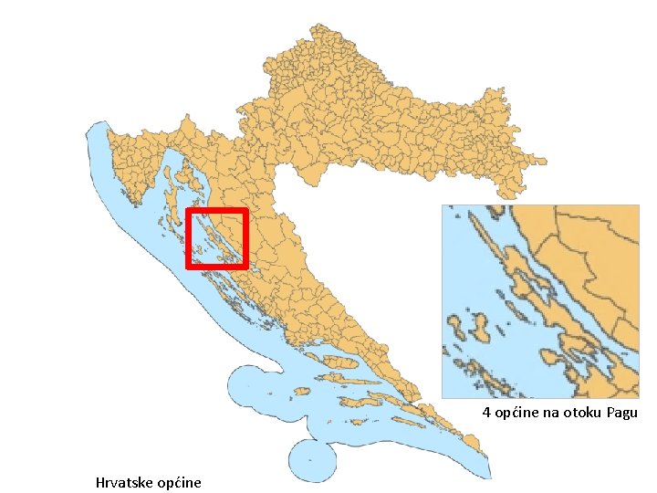 4 općine na otoku Pagu Hrvatskežupanije općine 