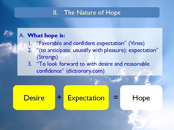 Everybody wants some sense hope of The future