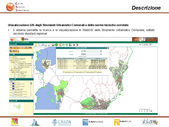 Descrizione Visualizzazione GIS degli Strumenti Urbanistici Comunali e delle norme tecniche correlate • Il