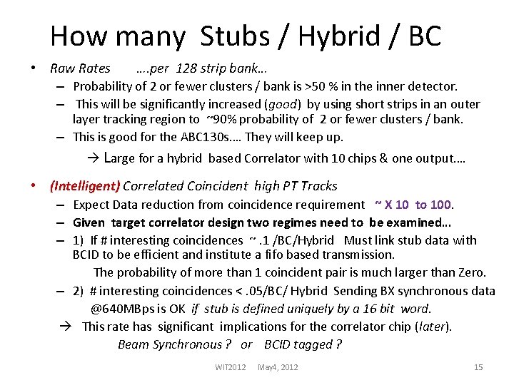 How many Stubs / Hybrid / BC • Raw Rates …. per 128 strip