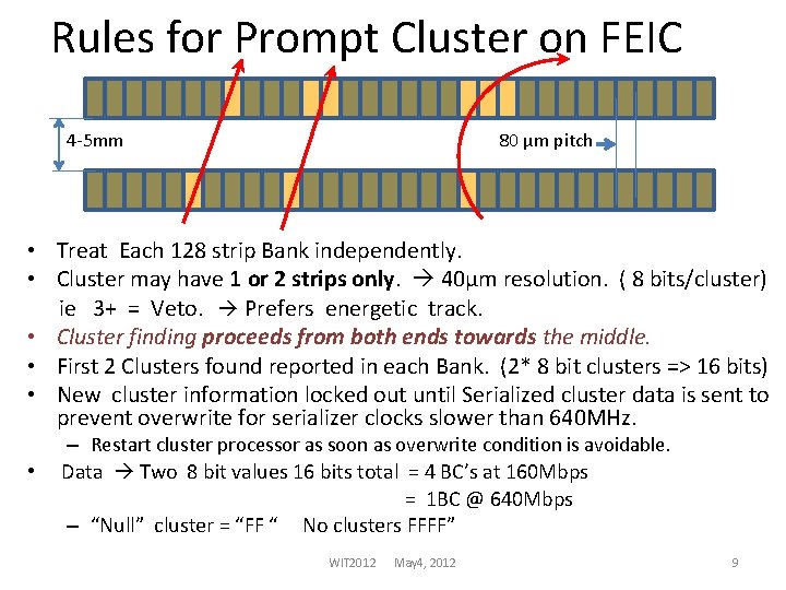 Rules for Prompt Cluster on FEIC 4 -5 mm 80 µm pitch • Treat