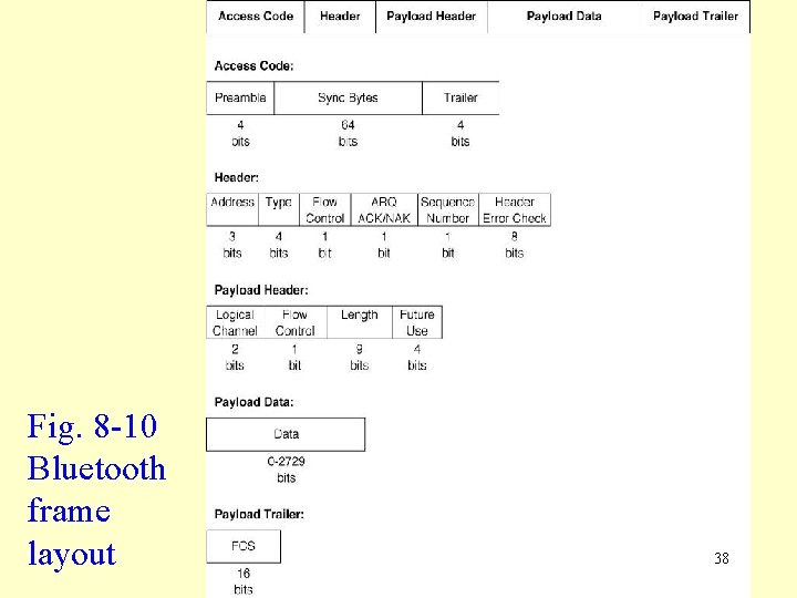 Fig. 8 -10 Bluetooth frame layout 38 