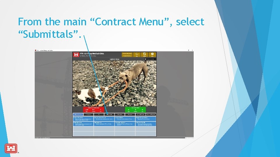 From the main “Contract Menu”, select “Submittals”. 