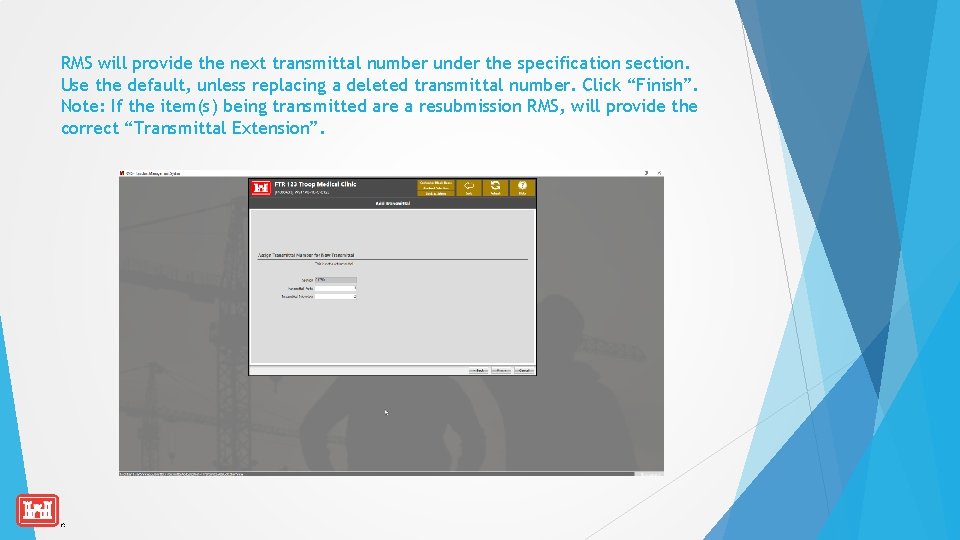 RMS will provide the next transmittal number under the specification section. Use the default,