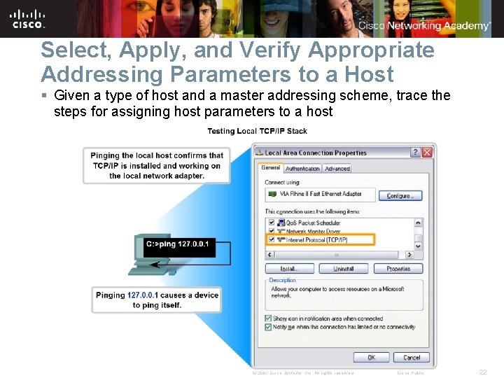 Select, Apply, and Verify Appropriate Addressing Parameters to a Host § Given a type