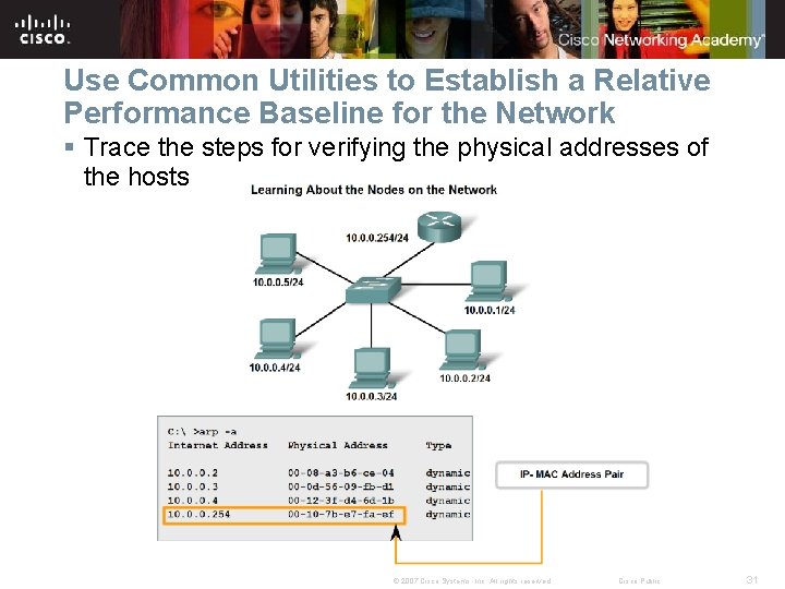 Use Common Utilities to Establish a Relative Performance Baseline for the Network § Trace