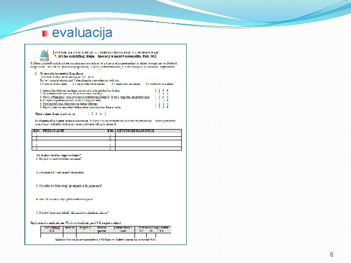 evaluacija 6 