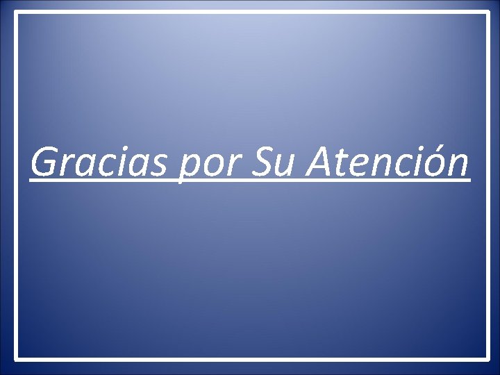 Gracias por Su Atención 
