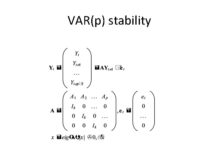 VAR(p) stability 