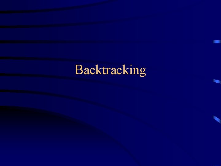 Backtracking 