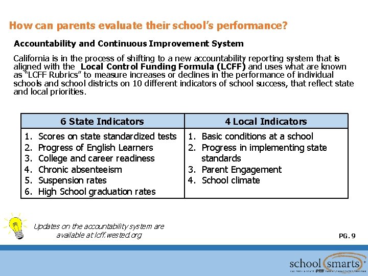 How can parents evaluate their school’s performance? Accountability and Continuous Improvement System California is How can parents evaluate their school’s performance? Accountability and Continuous Improvement System California is