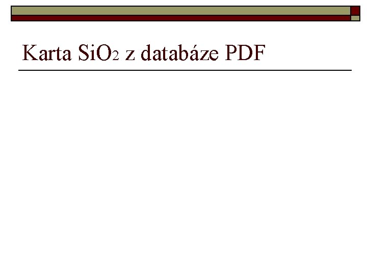 Karta Si. O 2 z databáze PDF 