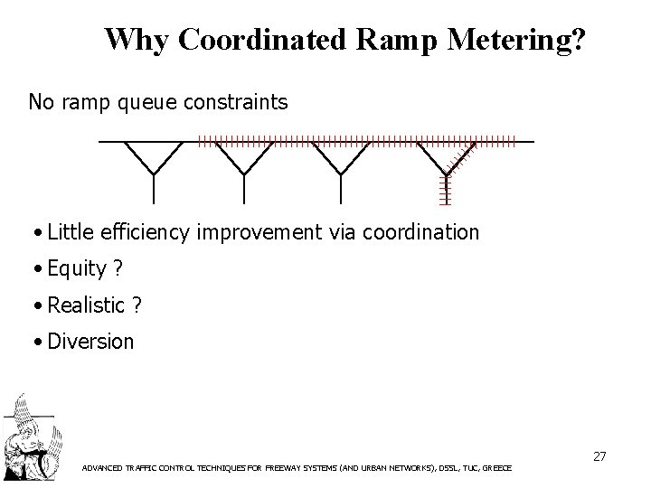 Why Coordinated Ramp Metering? No ramp queue constraints • Little efficiency improvement via coordination
