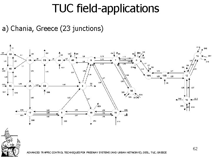 TUC field-applications a) Chania, Greece (23 junctions) ADVANCED TRAFFIC CONTROL TECHNIQUES FOR FREEWAY SYSTEMS