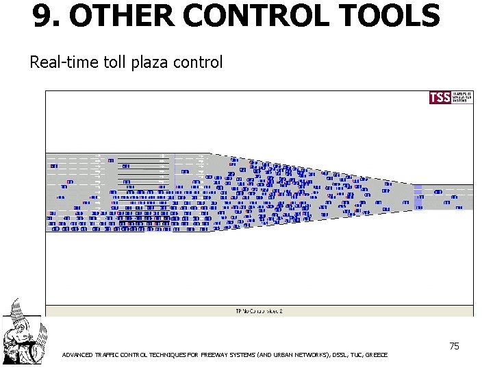 9. OTHER CONTROL TOOLS Real-time toll plaza control ADVANCED TRAFFIC CONTROL TECHNIQUES FOR FREEWAY