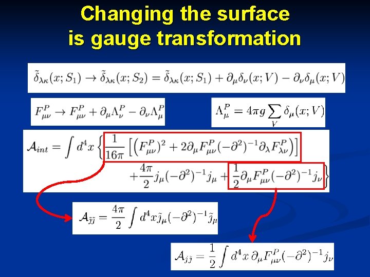 Changing the surface is gauge transformation 