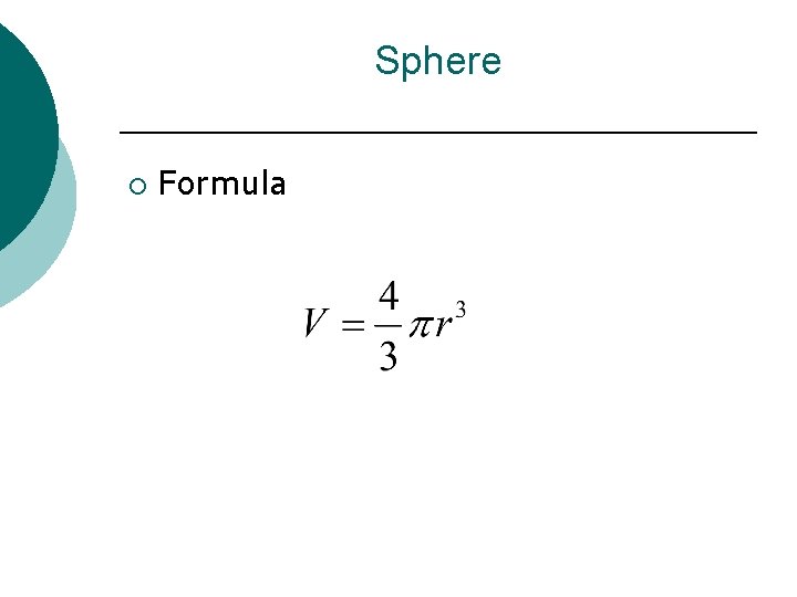 Sphere ¡ Formula 