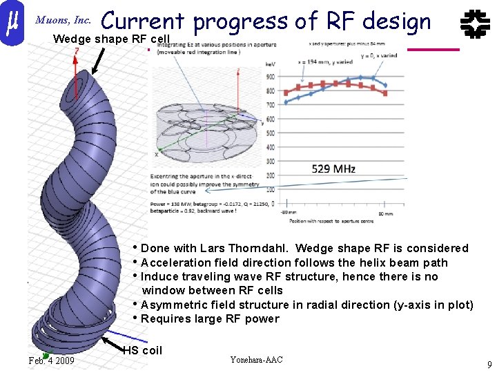 Muons, Inc. Current progress of RF design Wedge shape RF cell • Done with