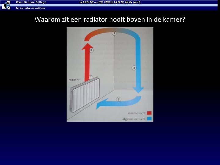 WARMTE – HOE VERWARM IK MIJN HUIS Waarom zit een radiator nooit boven in