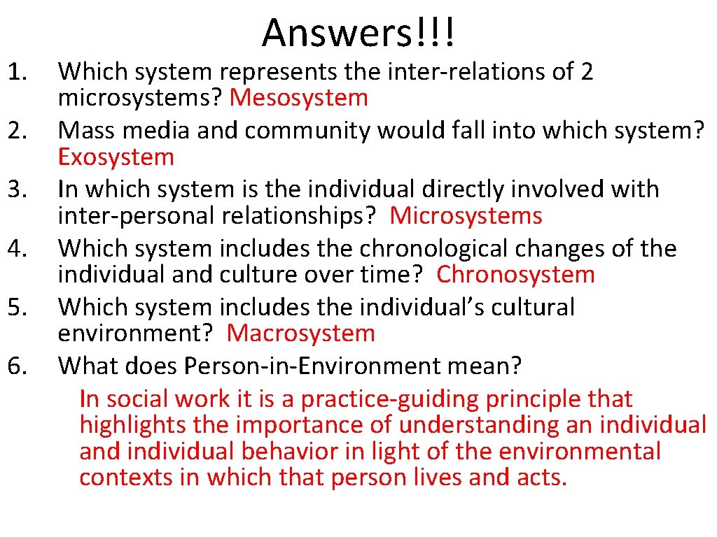 1. 2. 3. 4. 5. 6. Answers!!! Which system represents the inter-relations of 2