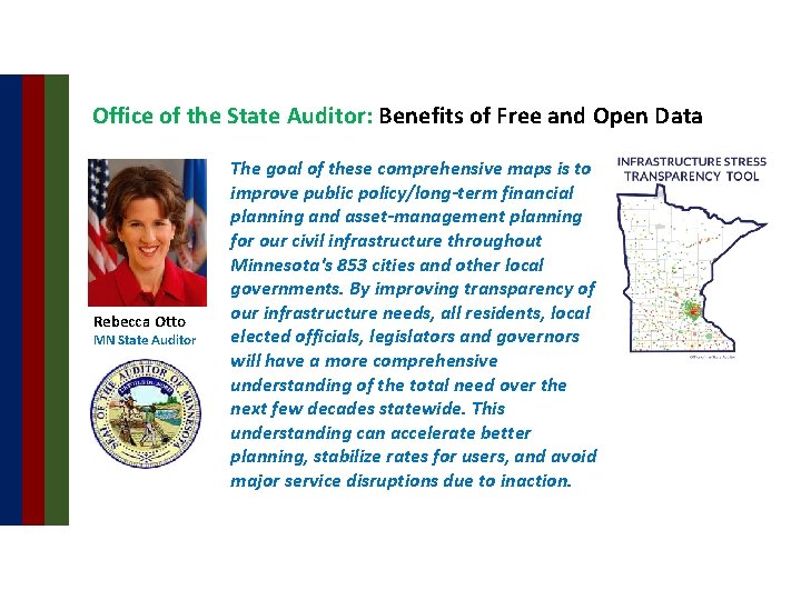 Office of the State Auditor: Benefits of Free and Open Data Rebecca Otto MN
