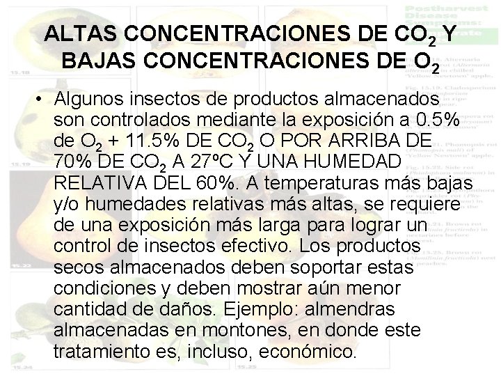 ALTAS CONCENTRACIONES DE CO 2 Y BAJAS CONCENTRACIONES DE O 2 • Algunos insectos