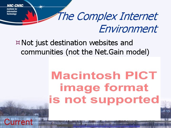 The Complex Internet Environment Not just destination websites and communities (not the Net. Gain