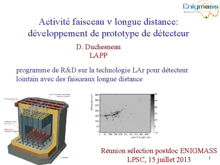 Activité faisceau n longue distance: développement de prototype de détecteur D. Duchesneau LAPP programme