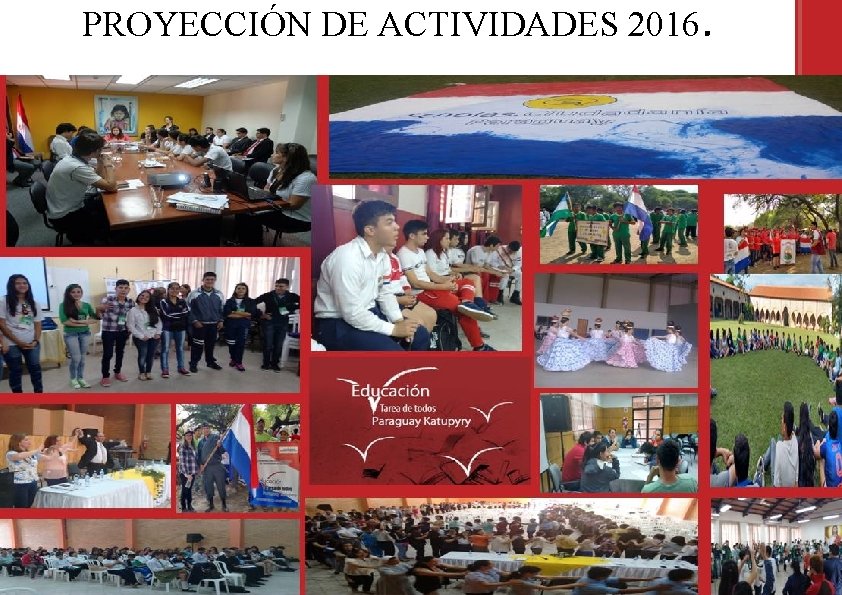 PROYECCIÓN DE ACTIVIDADES 2016. 