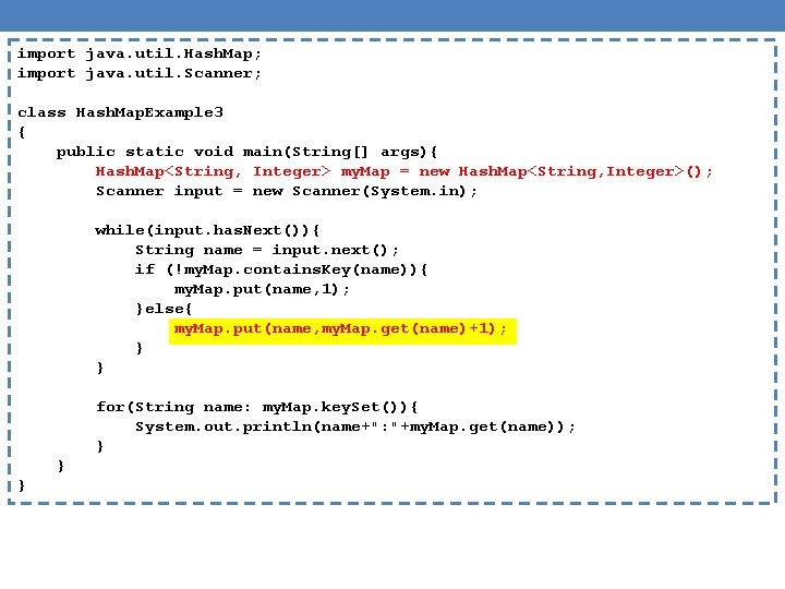 import java. util. Hash. Map; import java. util. Scanner; class Hash. Map. Example 3