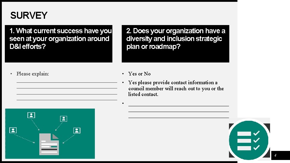 SURVEY 1. What current success have you seen at your organization around D&I efforts?